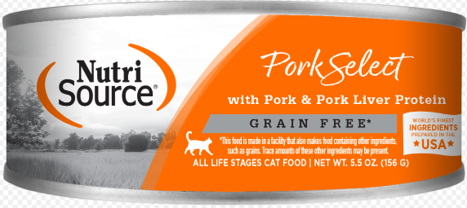Nutrisource alimento en lata para gatos Cerdo GF 156gr