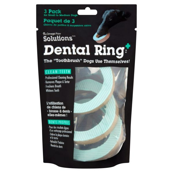 Omega Paw Solutions Dental Ring Oral Care Dog Chew, Small, 3unds