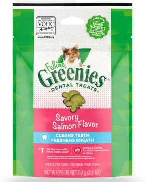 Feline Greenies- Golosinas Dentales Para Gatos Adultos Sabor Salmon Sabroso (2,1 OZ)