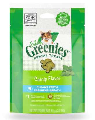 Feline Greenies - Golosinas Dentales Para Gatos Adultos Sabor Catnip(2,1 OZ)