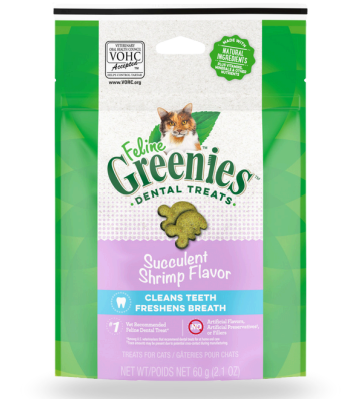 Feline Greenies - Golosinas Dentales ParaGatos Adultos Sabor Camaron Suculento(2,1 OZ)