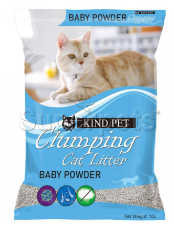 Arena aglomerante para gatos fina 10 l - Talco para bebés