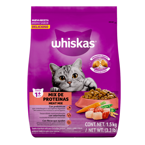 Whiskas Alimento Seco para Gatos Mix de proteínas