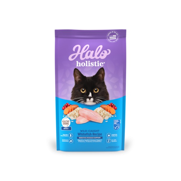 Halo Alimento Holistic Granos Saludables Pescado Blanco Estómago Sensible 1.36 Kg