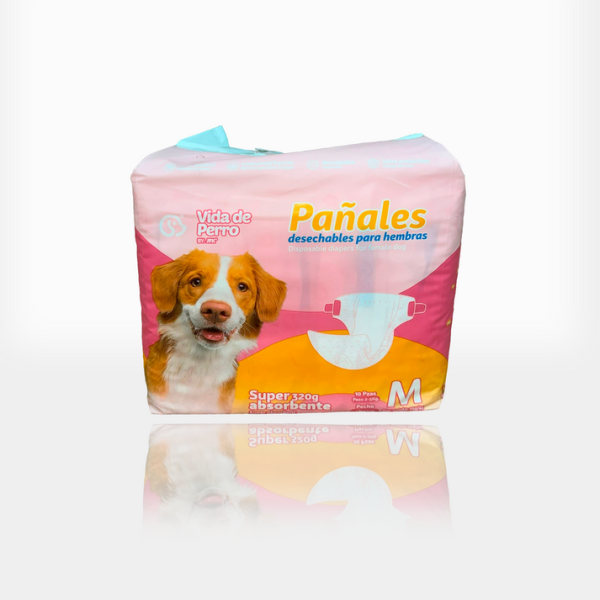 Pañales Desechables Super Absorbentes 10 Unidades, para hembras M Vida de perro