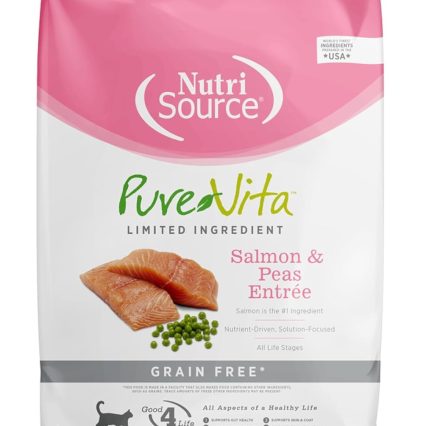 NutriSource Pure Vita Grain Free Cat Food, Salmon and Peas,
